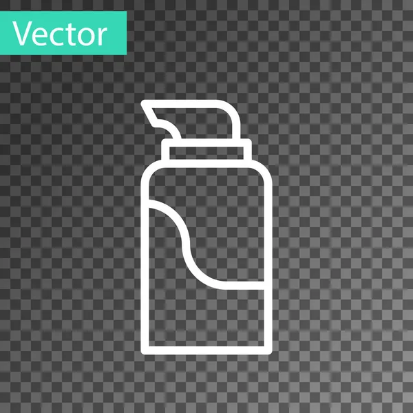 Línea blanca Crema o loción icono de tubo cosmético aislado sobre fondo transparente. Productos para el cuidado del cuerpo para hombres. Ilustración vectorial — Vector de stock