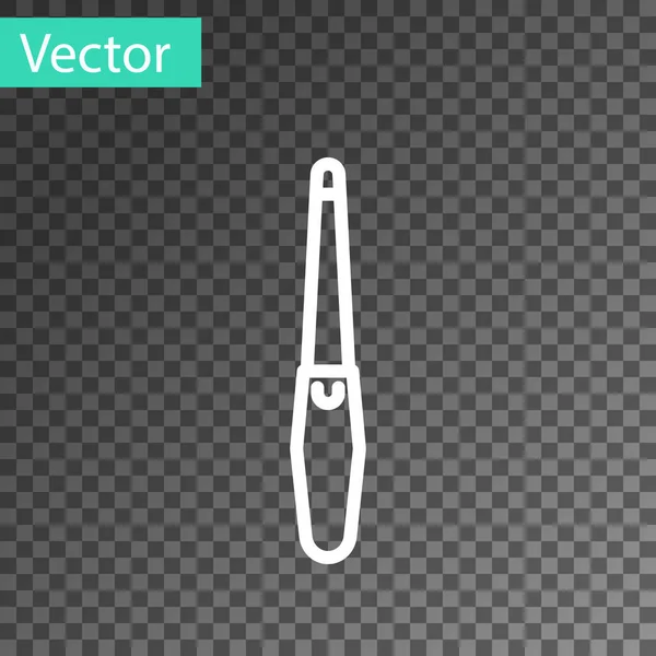 Weiße Linie Nagelfeile Symbol isoliert auf transparentem Hintergrund. Maniküre-Werkzeug. Vektorillustration — Stockvektor