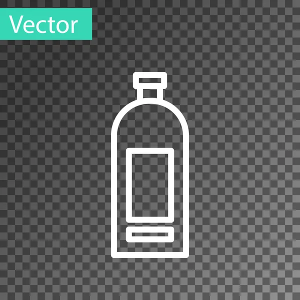 Línea blanca Botella de champú icono aislado sobre fondo transparente. Ilustración vectorial — Vector de stock