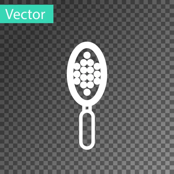 Línea blanca Icono de cepillo aislado sobre fondo transparente. Señal de peine. Símbolo de barbero. Ilustración vectorial — Vector de stock