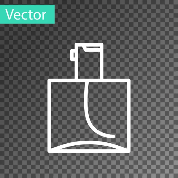 Línea blanca Icono de perfume aislado sobre fondo transparente. Ilustración vectorial — Vector de stock