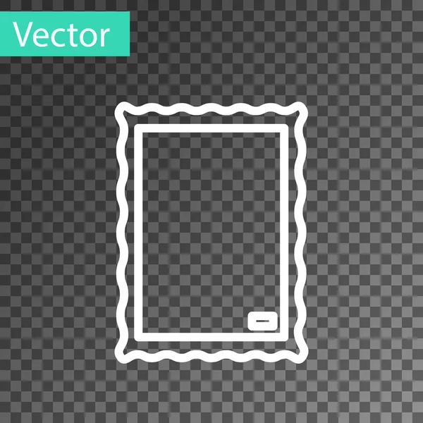 Vit linje Bild ikon isolerad på transparent bakgrund. Vektor Illustration — Stock vektor