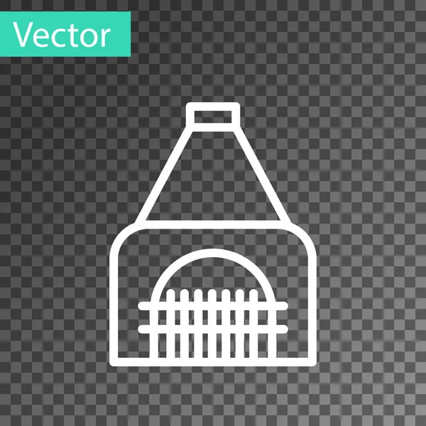 Weiße Linie im Inneren Kamin Symbol isoliert auf transparentem Hintergrund. Vektorillustration — Stockvektor