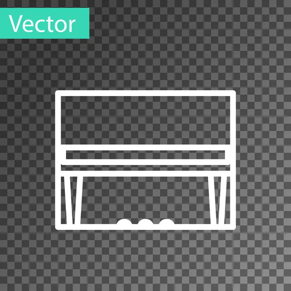 Vit linje Grand piano ikon isolerad på transparent bakgrund. Musikinstrument. Vektor Illustration — Stock vektor