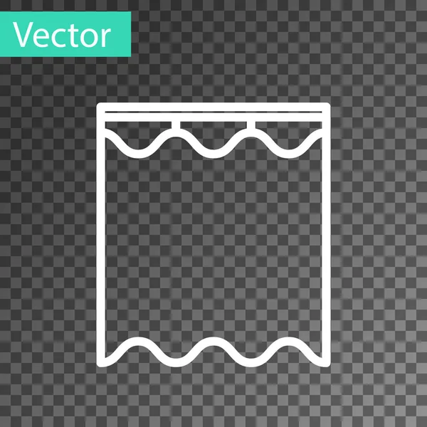 Linha branca Cortinas ícone isolado no fundo transparente. Ilustração vetorial — Vetor de Stock