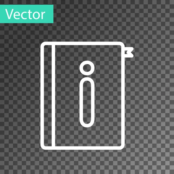 Witte lijn Gebruikershandleiding pictogram geïsoleerd op transparante achtergrond. Handleiding boek. Instructiebord. Lees voor gebruik. Vector Illustratie — Stockvector