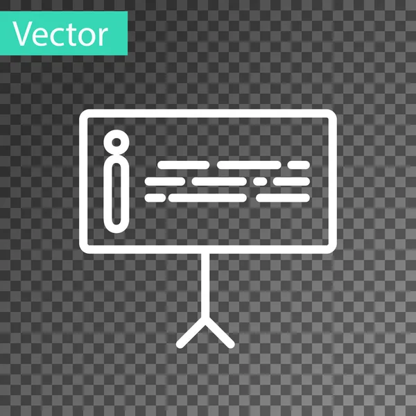 Weiße Linie Informationssymbol isoliert auf transparentem Hintergrund. Vektorillustration — Stockvektor