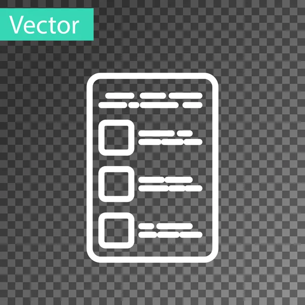Weiße Linie erstellen Kontobildschirm auf Handy-Symbol isoliert auf transparentem Hintergrund. Vektorillustration — Stockvektor