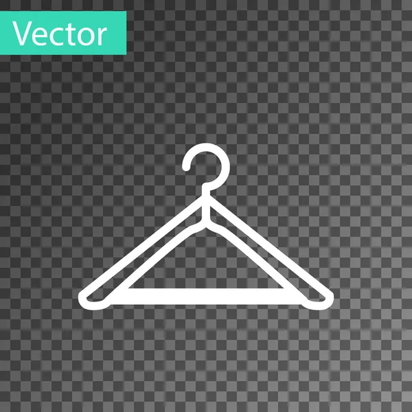 Línea blanca Percha armario icono aislado sobre fondo transparente. Icono del guardarropa. Símbolo de servicio de ropa. Señal de colgador de lavandería. Ilustración vectorial — Vector de stock