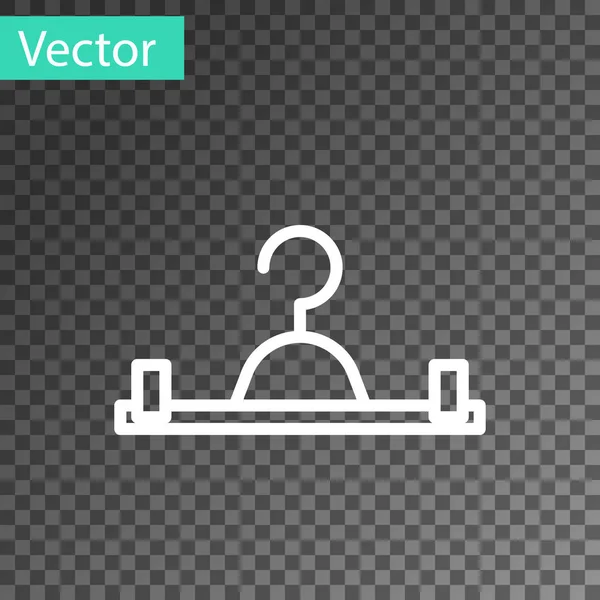 Línea blanca Percha armario icono aislado sobre fondo transparente. Icono del guardarropa. Símbolo de servicio de ropa. Señal de colgador de lavandería. Ilustración vectorial — Vector de stock