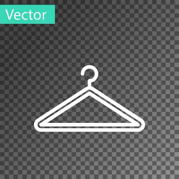 White line Hanger wardrobe icon isolated on transparent background. Cloakroom icon. Clothes service symbol. Laundry hanger sign. Vector Illustration — Stock Vector