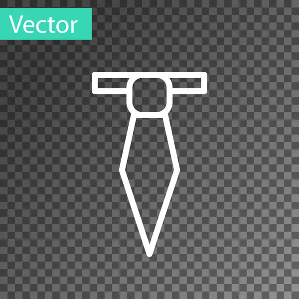 Línea blanca Icono de lazo aislado sobre fondo transparente. Símbolo de corbata y paño. Ilustración vectorial — Vector de stock