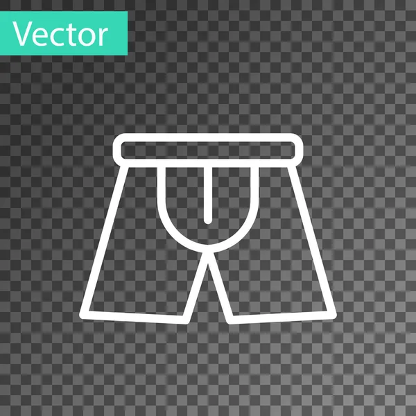 Blanco línea Hombres calzoncillos icono aislado sobre fondo transparente. Ropa interior de hombre. Ilustración vectorial — Vector de stock