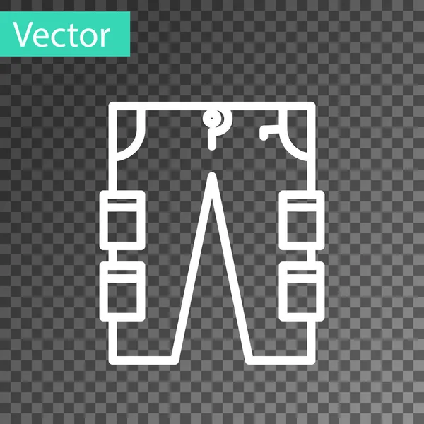 Weiße Linie Cargohose Symbol isoliert auf transparentem Hintergrund. Vektorillustration — Stockvektor