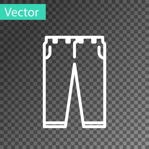Pantalon ligne blanche icône isolée sur fond transparent. Illustration vectorielle — Image vectorielle
