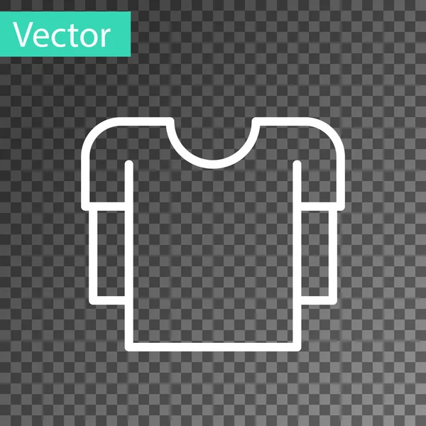 Línea blanca Camisa de manga larga icono aislado sobre fondo transparente. Ilustración vectorial — Vector de stock