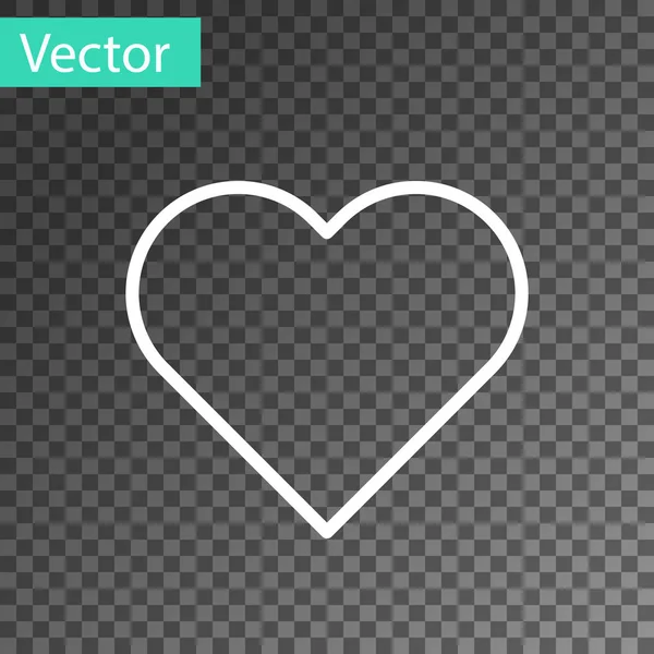 Línea blanca Icono del corazón aislado sobre fondo transparente. Símbolo romántico vinculado, unirse, pasión y boda. Símbolo de San Valentín. Ilustración vectorial — Vector de stock