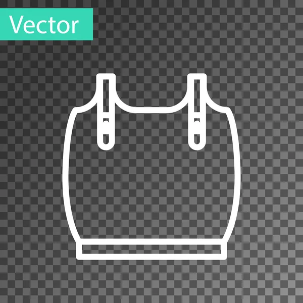 Weiße Linie Körper Panzer Symbol isoliert auf transparentem Hintergrund. Vektorillustration — Stockvektor