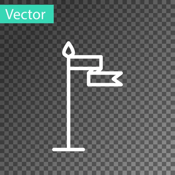 Vit linje Medeltida flagga ikon isolerad på transparent bakgrund. Land, delstat eller territorium som styrs av en kung eller drottning. Vektor Illustration — Stock vektor