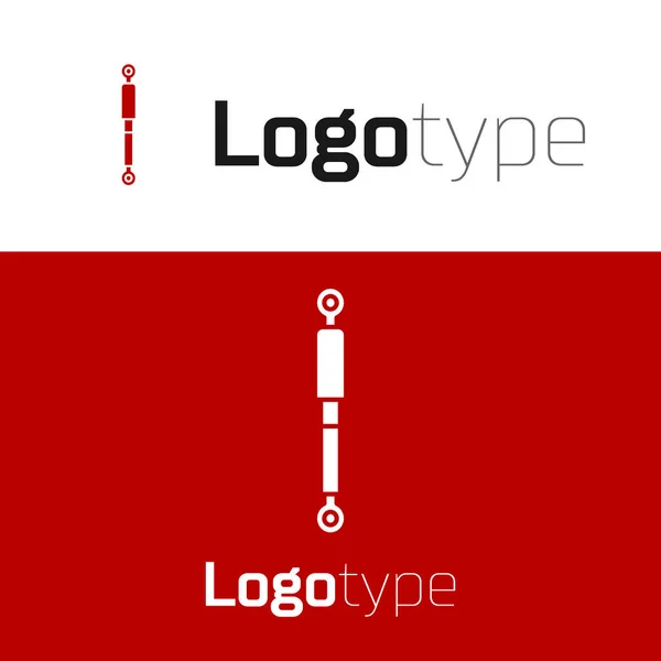 Icona ammortizzatore rosso isolato su sfondo bianco. Elemento modello di design logo. Illustrazione vettoriale — Vettoriale Stock