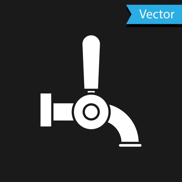 Weißbierzapfsymbol isoliert auf schwarzem Hintergrund. Vektorillustration — Stockvektor