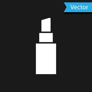 Siyah arkaplanda beyaz ruj simgesi var. Vektör İllüstrasyonu