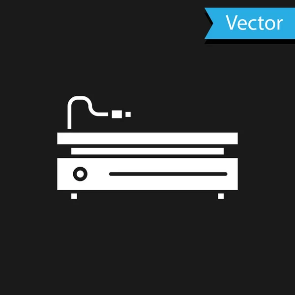 Weißes Symbol der Videospielkonsole isoliert auf schwarzem Hintergrund. Vektorillustration — Stockvektor