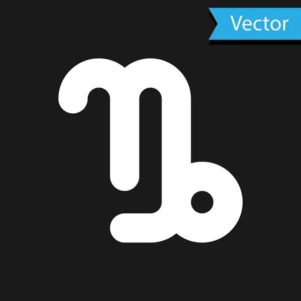Білий зодіак Капрікорна ізольований на чорному тлі. Збірка астрологічних гороскопів. Векторний приклад — стоковий вектор