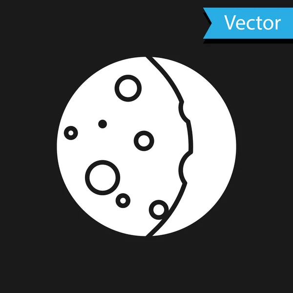 Éclipse blanche de l'icône du soleil isolée sur fond noir. Éclipse totale du sonar. Illustration vectorielle — Image vectorielle