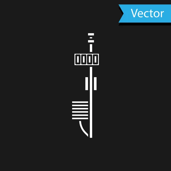 Ícone de sensor autônomo branco isolado no fundo preto. Ilustração vetorial — Vetor de Stock