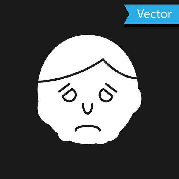 Fehér gyulladás az arcon ikon elszigetelt fekete alapon. Vektorillusztráció — Stock Vector