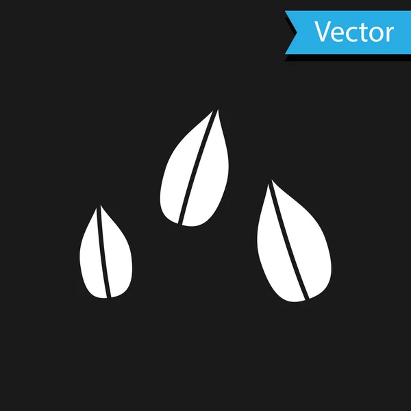 Icône de graines de sésame blanc isolée sur fond noir. Illustration vectorielle — Image vectorielle