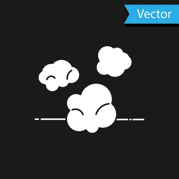 Icona White Dust isolata su sfondo nero. Illustrazione vettoriale — Vettoriale Stock