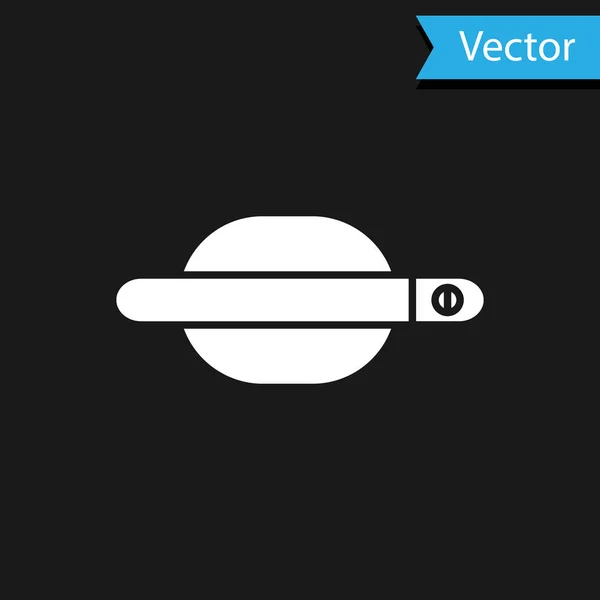 Weißes Türgriff-Symbol isoliert auf schwarzem Hintergrund. Vektorillustration — Stockvektor