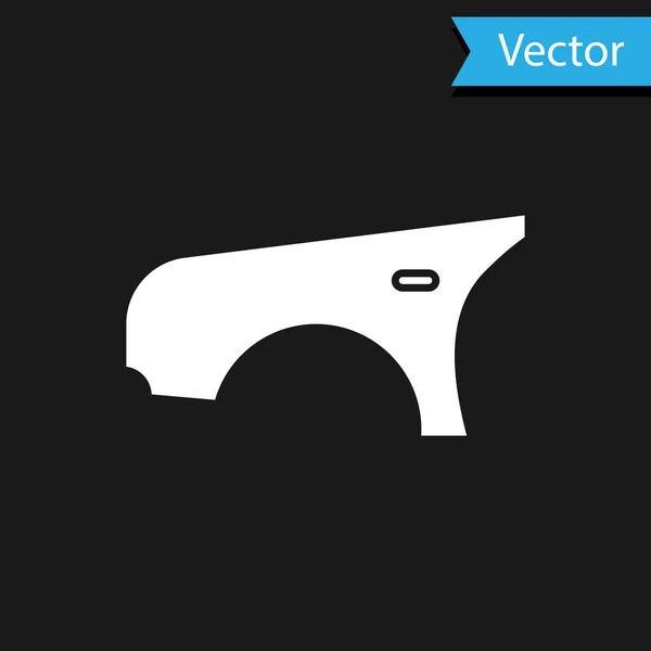 White Car fender icon isolated on black background. Vector Illustration — 스톡 벡터