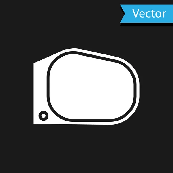 Weißes Spiegelsymbol isoliert auf schwarzem Hintergrund. Vektorillustration — Stockvektor