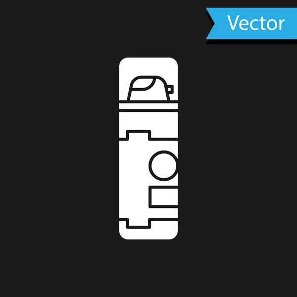 White Shaving gel foam icon isolated on black background. Shaving cream. Vector Illustration — Stock Vector