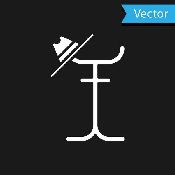 Icono de soporte de capa blanca aislado sobre fondo negro. Ilustración vectorial — Vector de stock