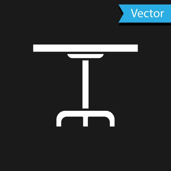 Icona tavola rotonda bianca isolata su sfondo nero. Illustrazione vettoriale — Vettoriale Stock