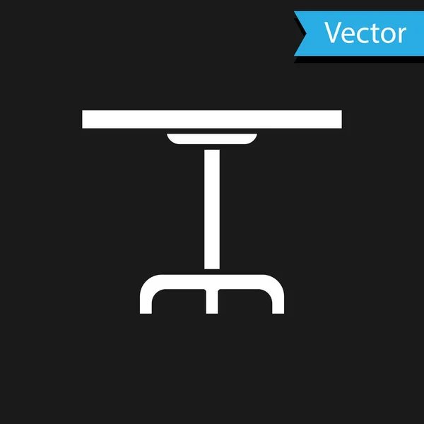 Біла піктограма круглого столу ізольована на чорному тлі. Векторна ілюстрація — стоковий вектор