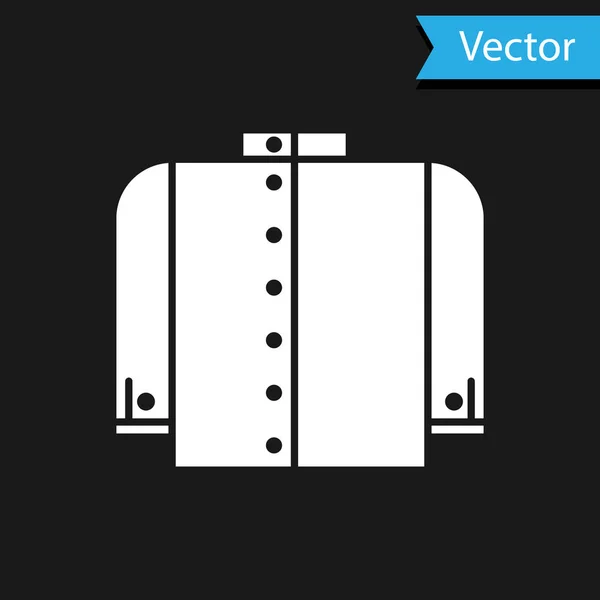 Camiseta blanca icono aislado sobre fondo negro. Ilustración vectorial — Vector de stock