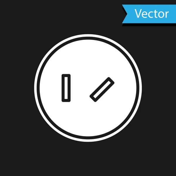 Weißes rundes Holzschild-Symbol isoliert auf schwarzem Hintergrund. Sicherheit, Sicherheit, Schutz, Privatsphäre, Wachkonzept. Vektorillustration — Stockvektor
