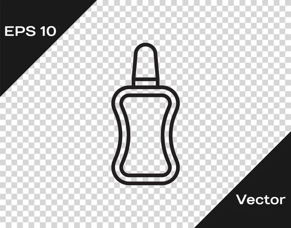 Black Line Nagellack Flasche Symbol isoliert auf transparentem Hintergrund. Vektorillustration — Stockvektor
