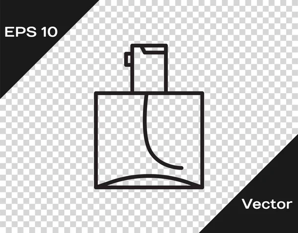 Línea negra Icono de perfume aislado sobre fondo transparente. Ilustración vectorial — Vector de stock