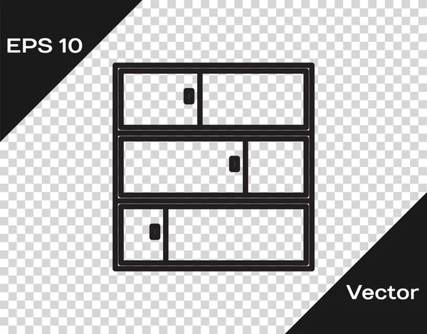 Schwarze Linie Regalsymbol isoliert auf transparentem Hintergrund. Regalschild. Vektorillustration — Stockvektor