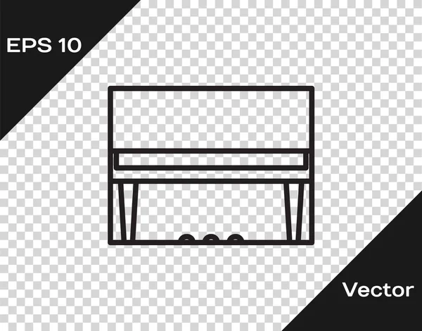 Linha preta Ícone de piano Grand isolado em fundo transparente. Instrumento musical. Ilustração vetorial — Vetor de Stock