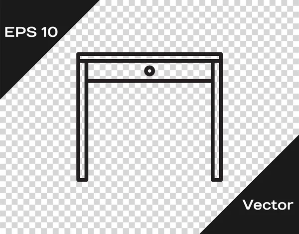 Schwarze Linie Holztischsymbol isoliert auf transparentem Hintergrund. Vektorillustration — Stockvektor
