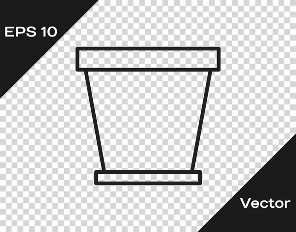 Linha preta Ícone de vaso de flor isolado em fundo transparente. Ilustração vetorial — Vetor de Stock