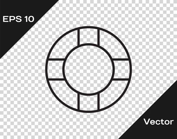 Schwarze Linie Rettungsring Symbol isoliert auf transparentem Hintergrund. Rettungsring-Symbol. Vektorillustration — Stockvektor