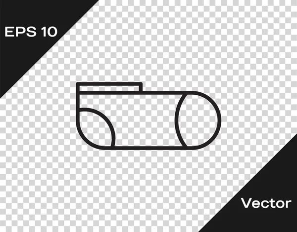 Schwarze Linie Sportsocken Symbol isoliert auf transparentem Hintergrund. Vektorillustration — Stockvektor